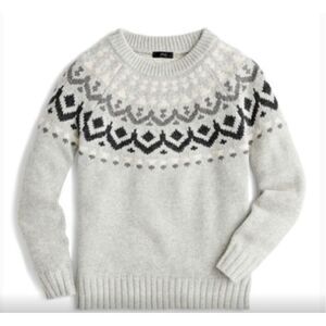J. Crew Gray and Black Patterned Crew Neck Sweater: FINAL MARK DOWN